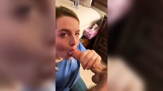 Sucking Big Cock, Blonde Slut Swallows a Sticky Load